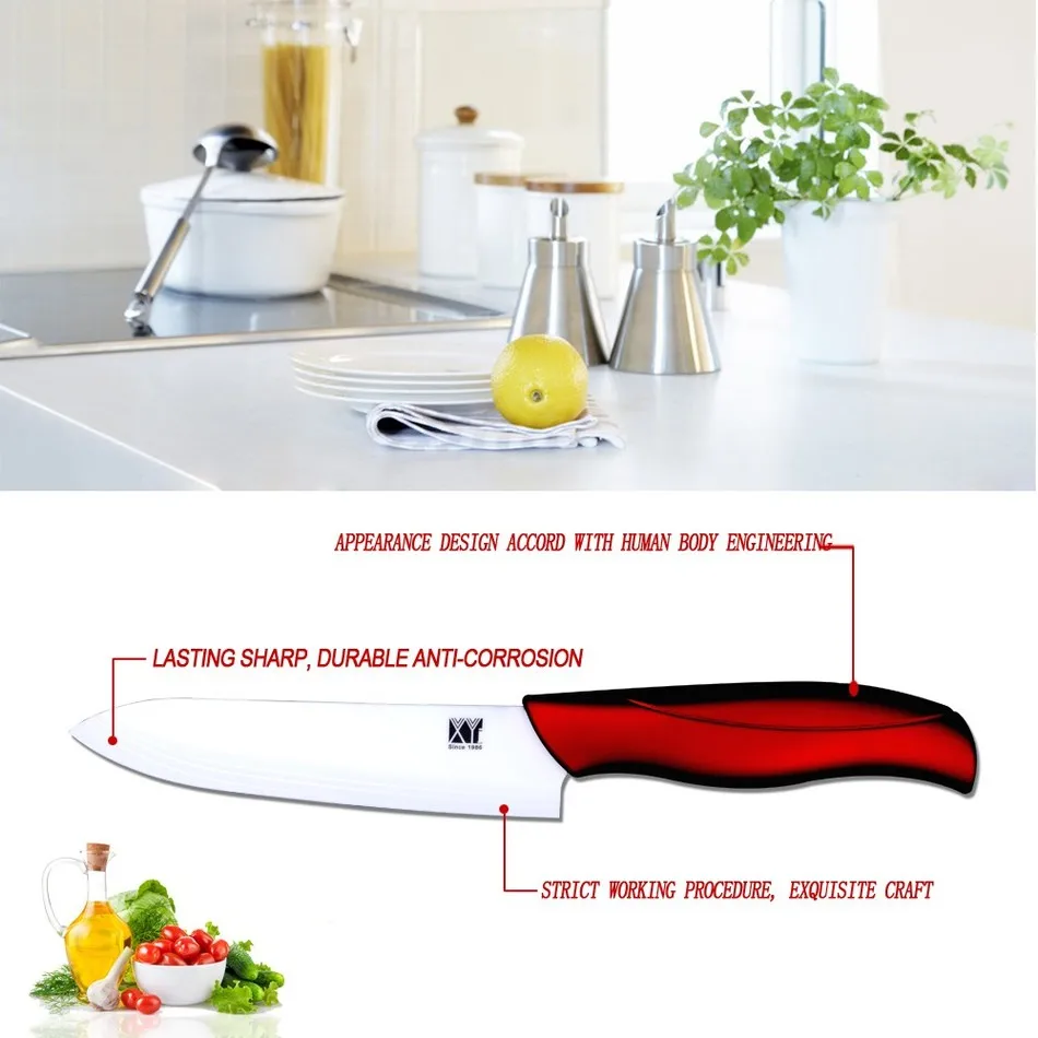 6 дюймов шеф-повар Керамический нож sharp кухонный нож прекрасного качества красной ручкой белый лезвие керамический нож для приготовления пищи лучшие кухонные принадлежности