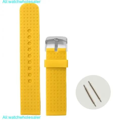 20mm Bee Yellow Silicone Jelly Rubber Ladies Men Watch Band Straps WB1053L20JB