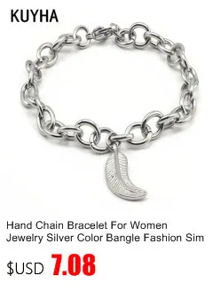 Bracelets Silver Color Wide Bracelets European Simple Style Boy/Girl Chain Bracelet 19CM Length Bangle Jewelry