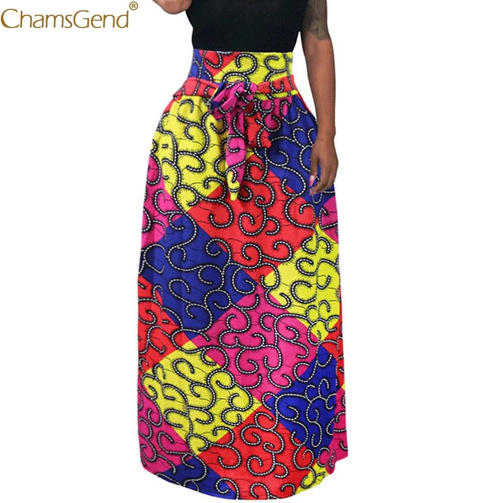 Винтажные плиссированные летние юбки с принтом женские длинные юбки женская макси Женская юбка юбки с дизайном качели длинные африканские Мар