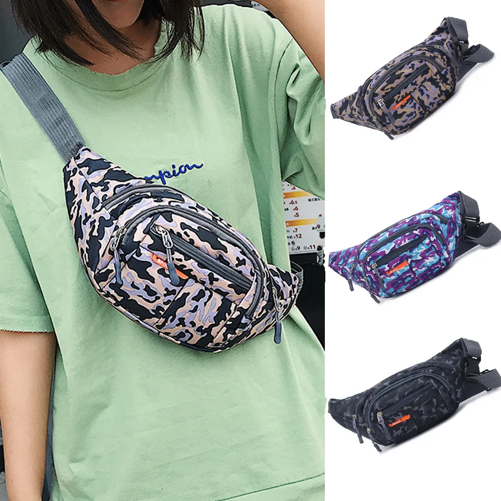 Модные унисекс уличные студенческие спортивные камуфляжные сумки через плечо нагрудные сумки Сумка для телефона поясная сумка для женщин