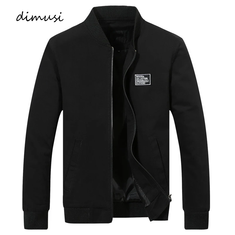 

DIMUSI New Mens Bomber Jackets Casual Male Thin Solid Color Sportswear Coats Fashion Men Slim Baseball Windbreaker Jackets 5XL
