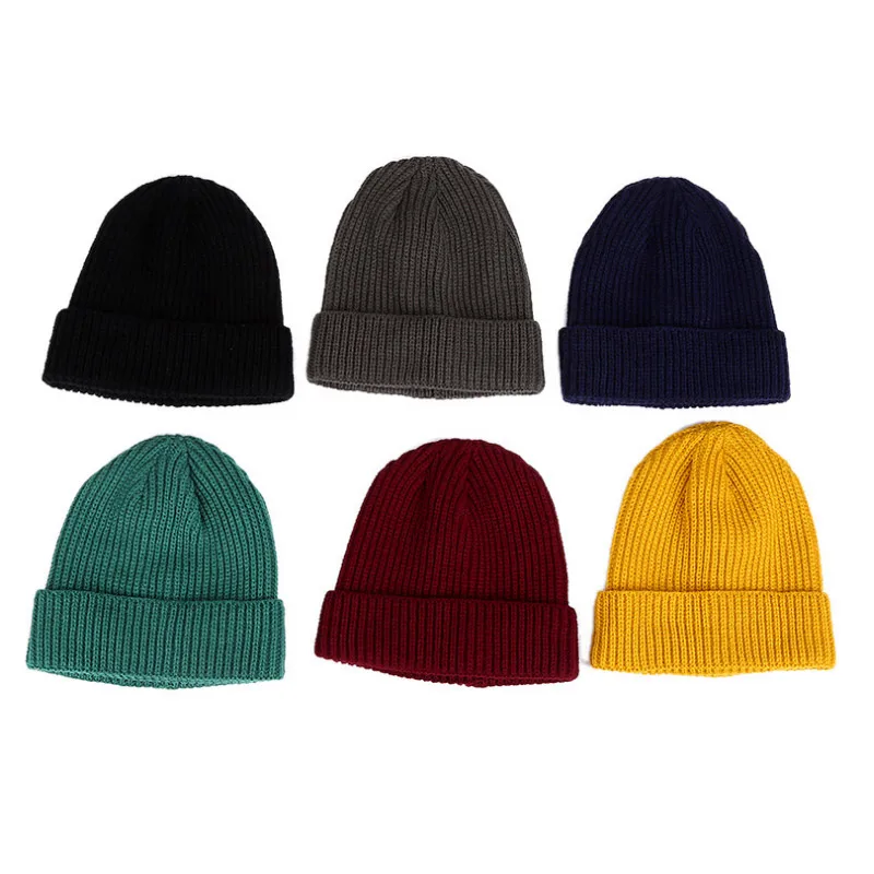 

Fashion Short Paragraph Knit Ski Hat Single Vertical Stripe Warm Autumn Winter Outdoor Men Women Hats NGD88