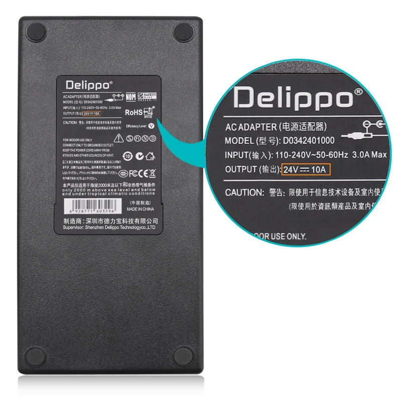 Delippo 24 فولت 10A 24V5A6A7A8A9A التبديل وضع LED قطاع ضوء LCD PC امدادات الطاقة محول الطاقة شاحن التبديل AC محول