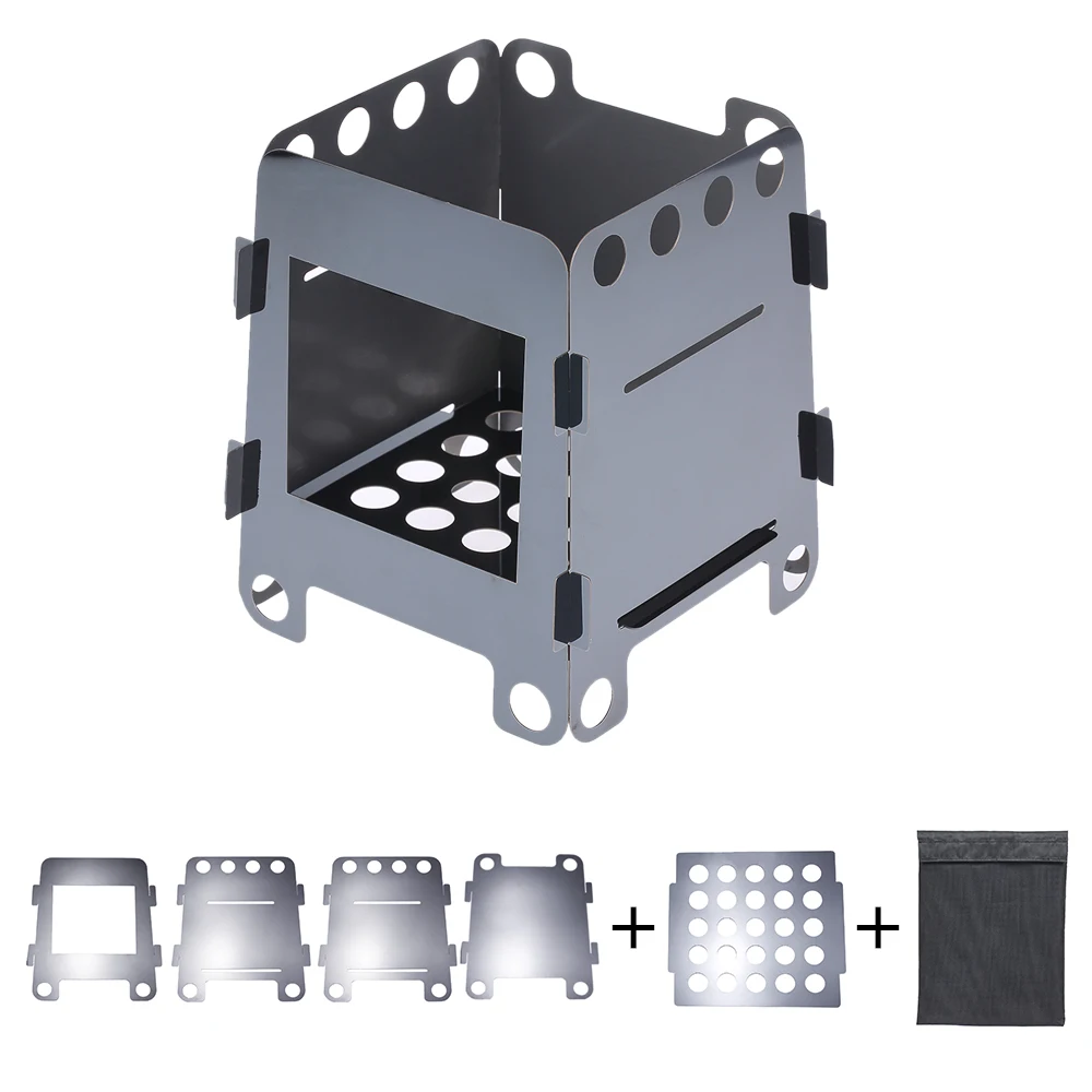 Outdoor Camping Wood Stove Portable Folding Wood Stove Stainless steel