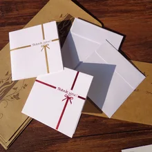 5 комплектов золото красный тиснением спасибо днем рождения сообщение карты с бумажные конверты поздравительные открытки приглашение в конверте офисные