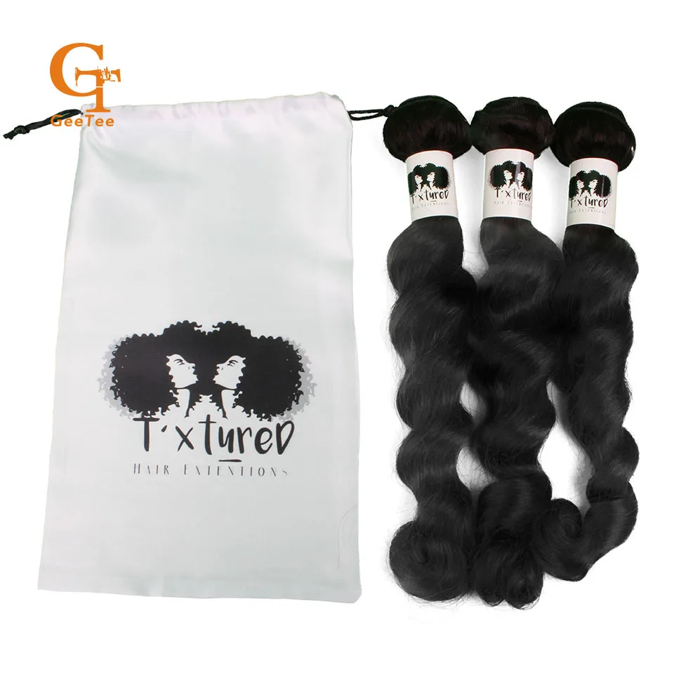 Customlogo100Virginhairextensionpackaginghairbundlesadhesive
