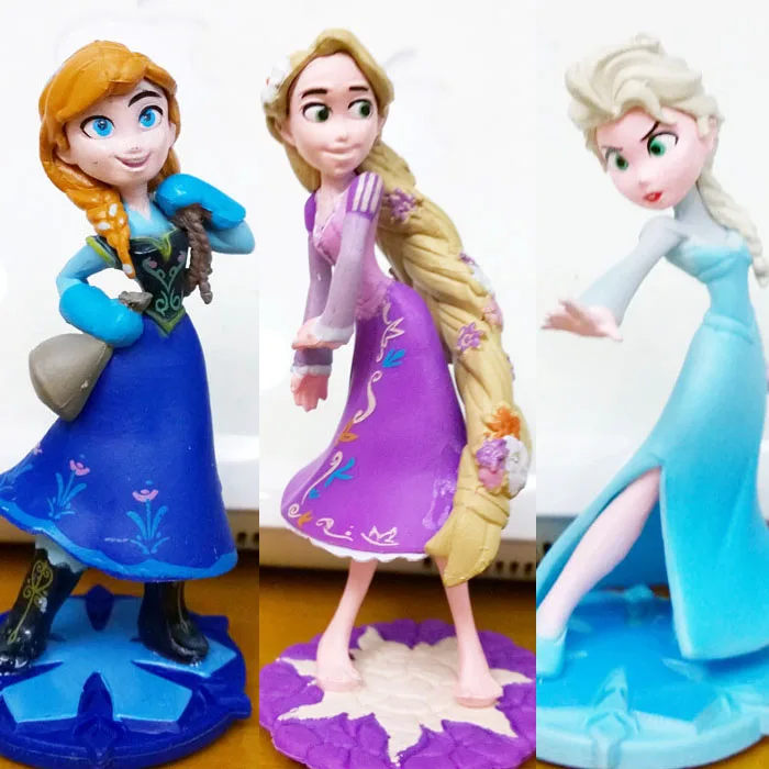 

New Anime Princess Elsa Anna Tangled Rapunzel PVC Figure Dolls collection model