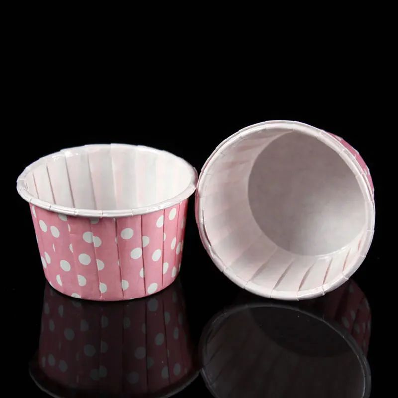

100Pcs Round Shape Paper Muffin Cases Cake Vintage Polka Dot Cupcake Liners Paper Cupcake Baking Cups