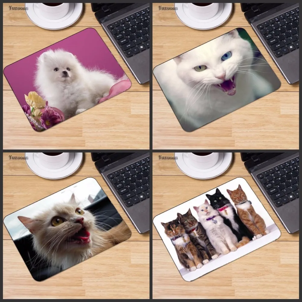 

Yuzuoan Funny Cute Mouse Pad Cat Picture Anti-Slip Laptop PC Mice Pad Mat Mouse pads For Optical Laser Mouse Gamer Mousepad