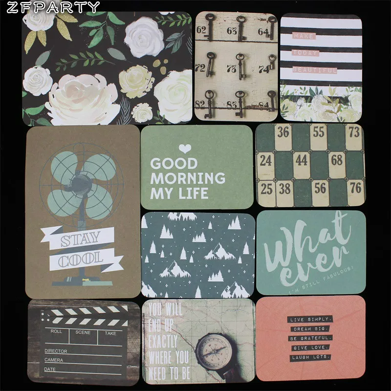 

ZFPARTY 40pcs My Life Double-side Printed Cardstock Die Cuts for Scrapbooking Happy Planner/Card Making/Journaling Project