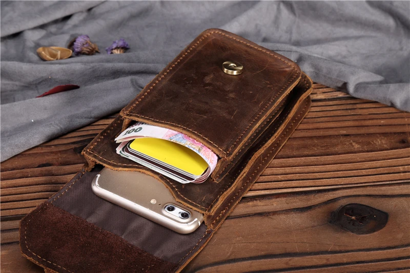 Поясная Мужская сумка из натуральной кожи, поясная сумка для телефона, денег, карт, сигарет, сумка, кошелек, винтажная сумка для ног, 16 стилей