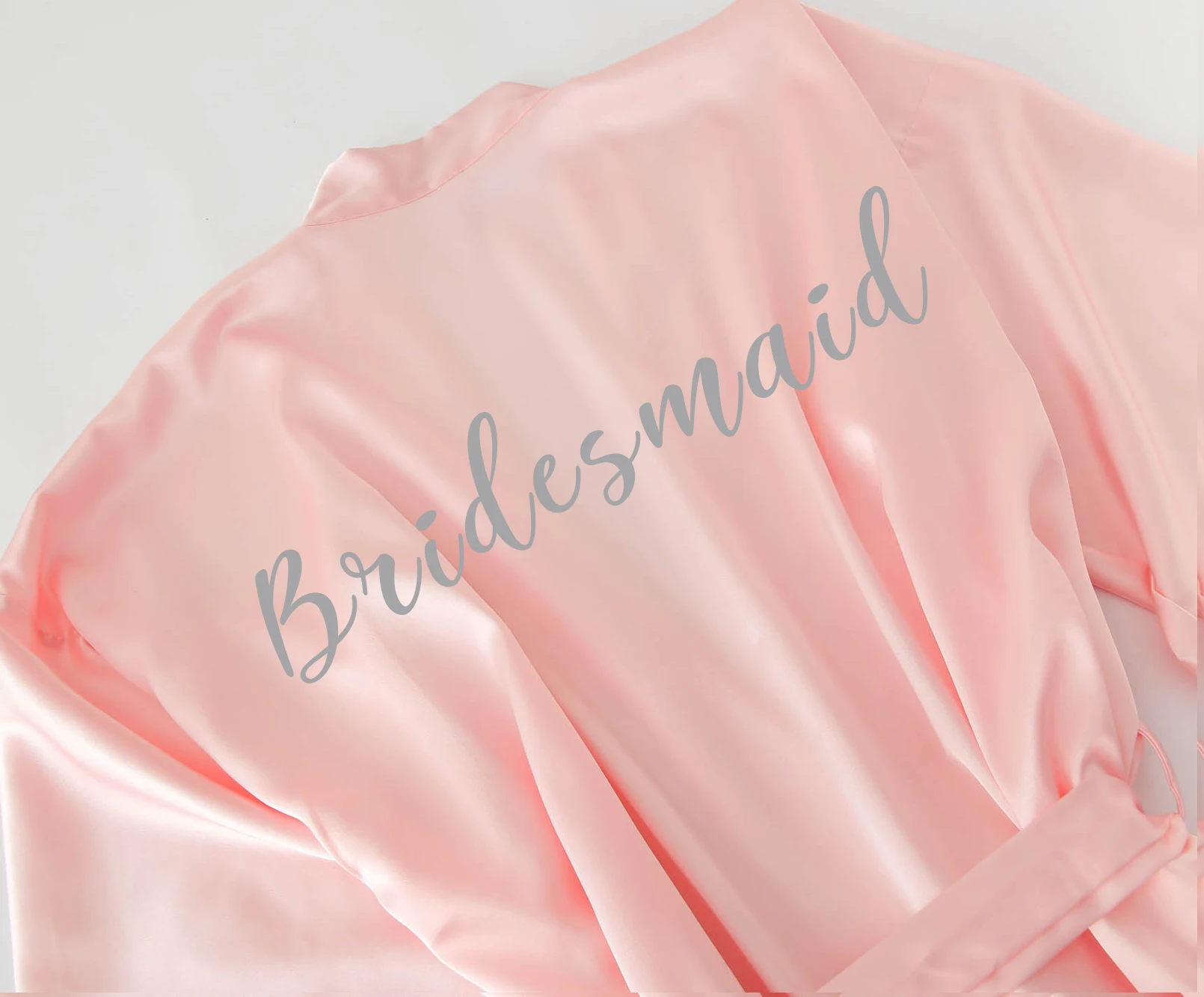 blush Bridesmaid Owiter Румяна атласные шелковые халаты письмо Свадебный банный халат горничной невесты летнее женское платье - Цвет: blush Bridesmaid