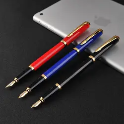 Wingsung 9101 цвета — красный, синий, черный перьевая ручка с 0.5 мм СИБ Высокое качество гладкий металл чернил подарочные ручки офиса Бесплатная