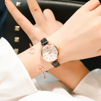 

New Watch Female Student Lady Ulzzang Korean Version Simple Small Dial Leisure Small Fresh Fashion Leather Watches Women