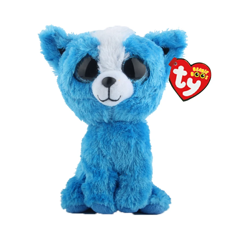 Ty Beanie Boos Cute Animals Blue Dog Plush Toy Doll Christmas Gift 6" 15cm
