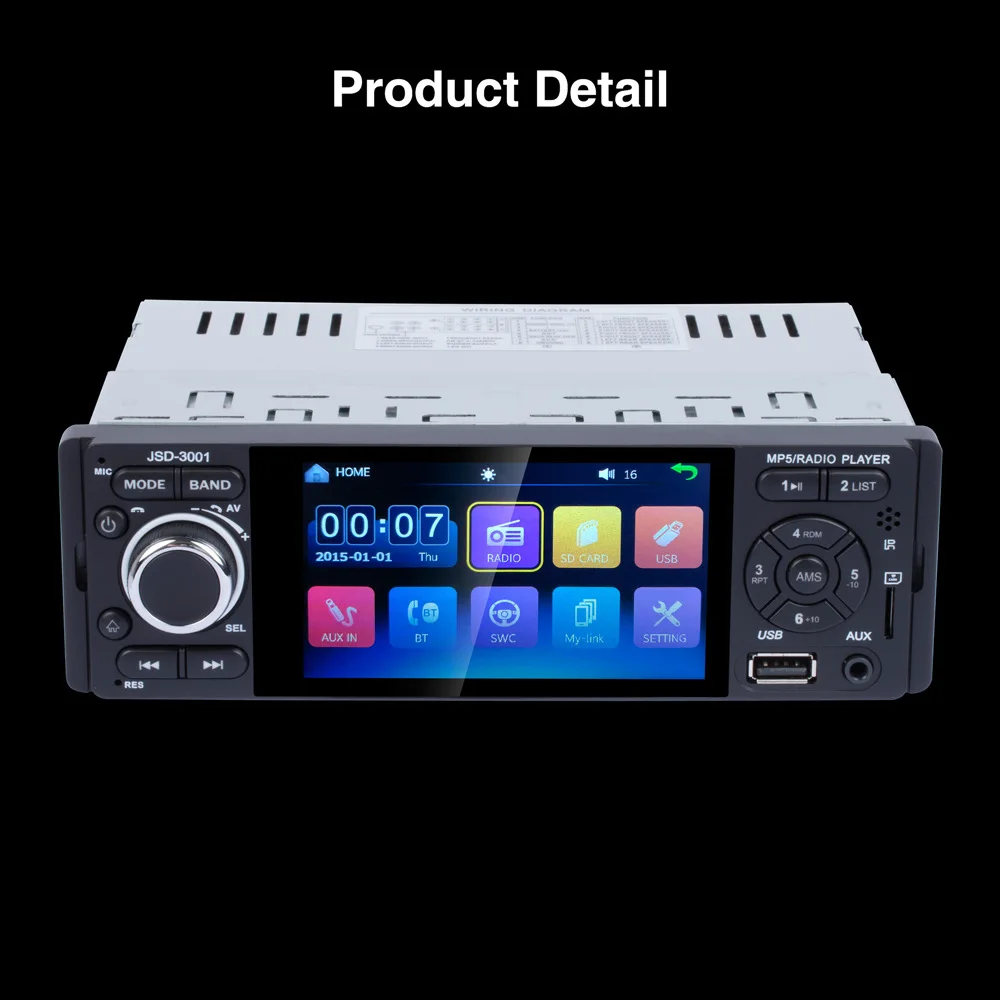 

Car Radio 1 din jsd-3001 Autoradio 4"1 Touch Screen auto audio Mirror Link Stereo Bluetooth Rearview Camera aux MP5 Player