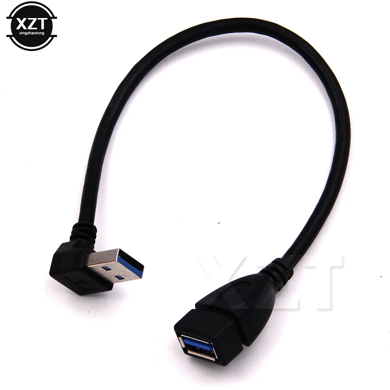 1 шт. Стандартный USB 3 0 правый угол 90 градусов левый изгиб Удлинительный кабель для