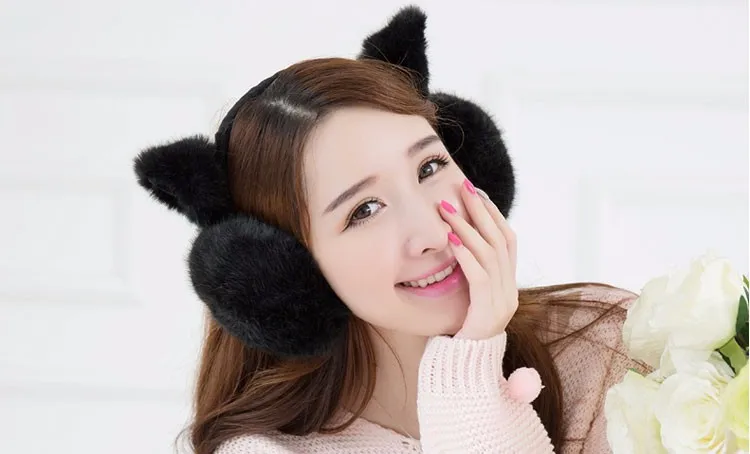 SuperB&G плюшевые Женская зимняя обувь Earmuff теплый наушники для девочек наушники искусственного меха кролика уха дизайн защита ушей наушники