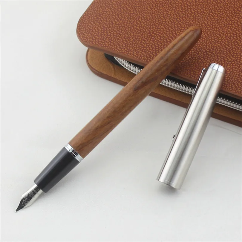 

jinhao Rosewood Fountain Pen Extra Fine Small Bent Nib for Choose Business Office Luxury Gift Pens