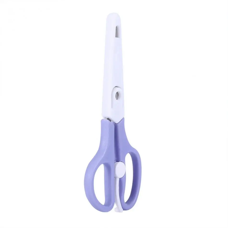 3 Color Baby Stainless Steel Food Scissors Supplement Tool Multi-function Food Vegetables Scissors PP handle slip-proof