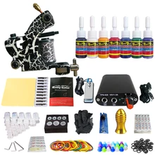 Полный комплект для тату-катушки для подводки Shader Электропитание педаль иглы рукоятка наконечники татуировки тело и искусство TK105-76