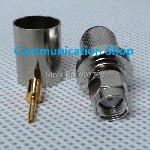 

50PC RP-SMA Male Plug Crimp For RG8 LMR400 RG213 RG214 RG165 Cable RF Connector