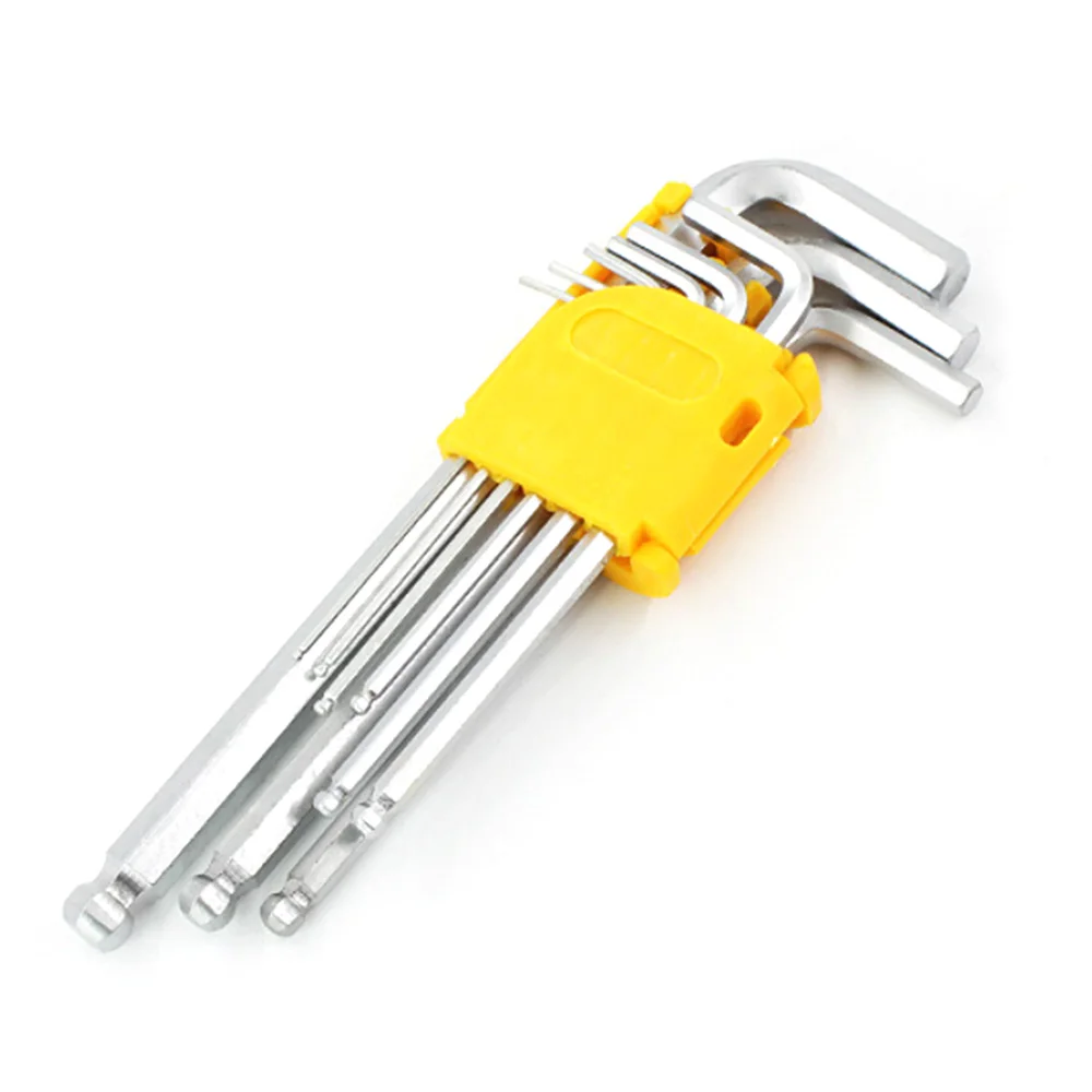 Универсальный Набор шестигранных ключей 9 шт., гаечный ключ, инструмент для ремонта велосипеда, l-образный 1/16 ''-3/8'', шестигранный ключ для ремонта, инструменты для велосипеда
