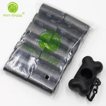 Мешки для собачьих отходов с дозатором и зажимом для поводка, распечатка лап, заправка рулонов(14 рулонов/210 штук) оксо-биоразлагаемые