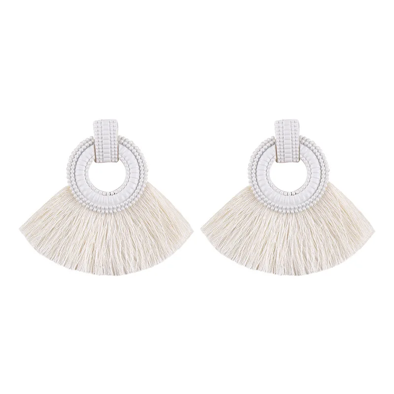 KMVEXO Модные женские серьги с кисточками 2018 Brincos Boho Эффектные бахромой круглые