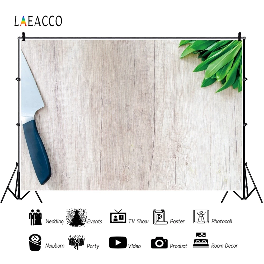 

Laeacco Food Wooden Board Personalized Backdrops Communion Party Kitchen Decoration Photography Backgrounds For Photo Studio