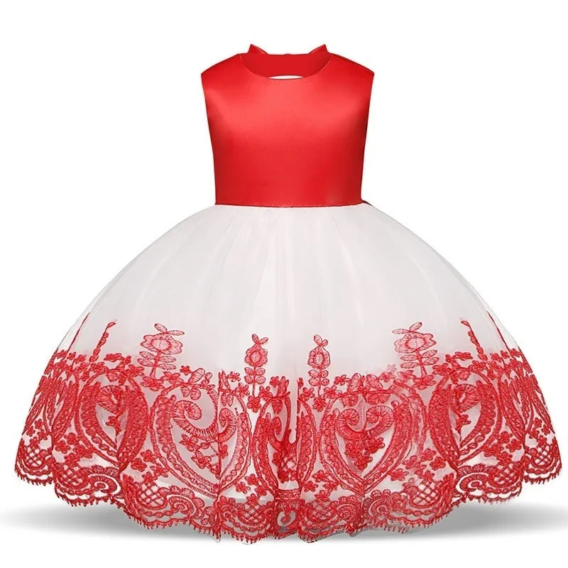 Платье для маленьких девочек; платья для крещения для девочек; платье для первого дня рождения; свадебное платье с бантом; одежда для малышей на крестины - Цвет: Dress A4
