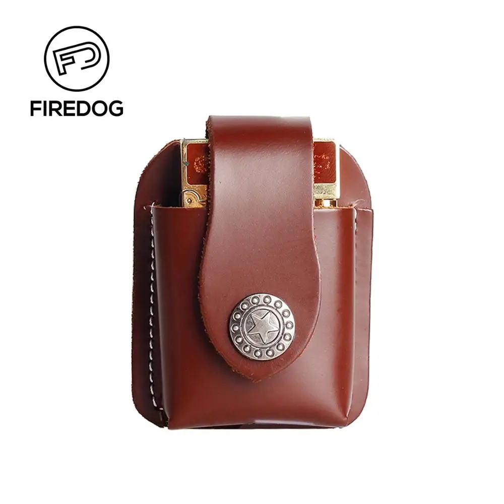 

Firedog Cigarette Leather Lighter Holder Brown Lighter Case Box With Belt Loop Pouch Lighter Holder For Zippo Dupont