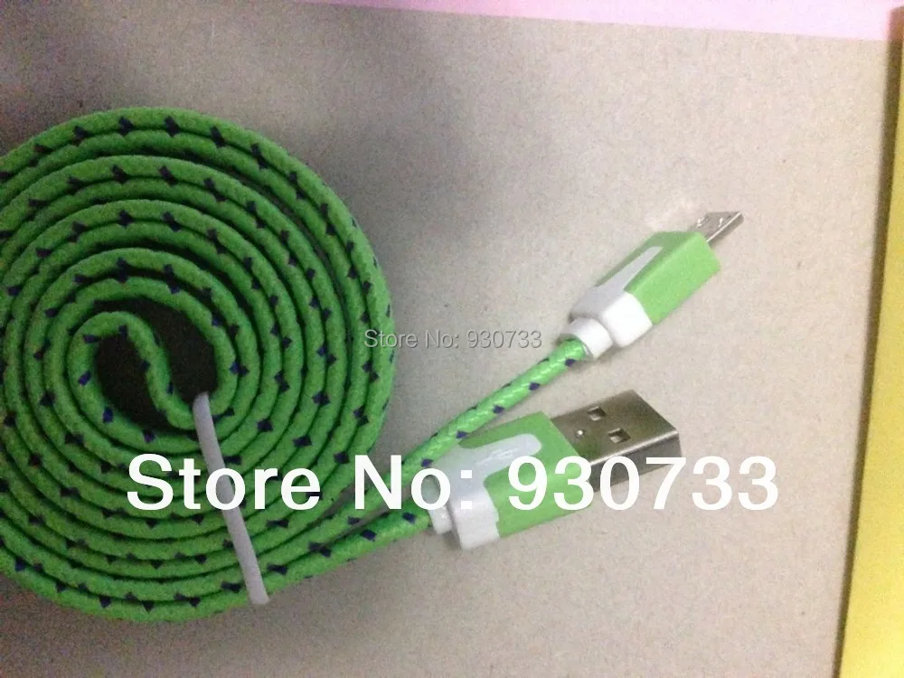 

Braided Fabric Noodle Flat 1M mirco USB cables Data Sync cable Charger adapter for Samsung galaxy S4 S3 I9500 I9300