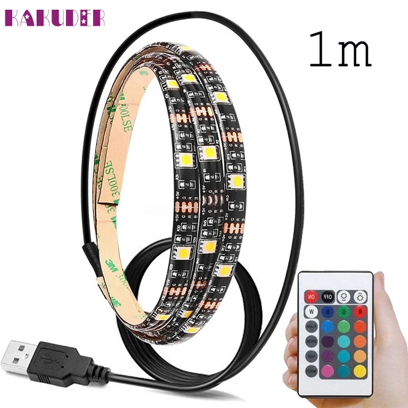 Высокое качество 5V 5050 60SMD/M RGB Светодиодные полосы света бар ТВ ПОДСВЕТКА комплект