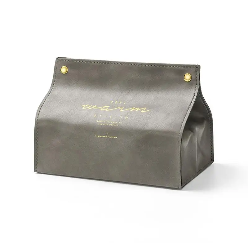 New Lovely PU Leather Foldable Napkin Holder Paper Storage Box Good Appearance Table Decoration Decoration Tissue Box