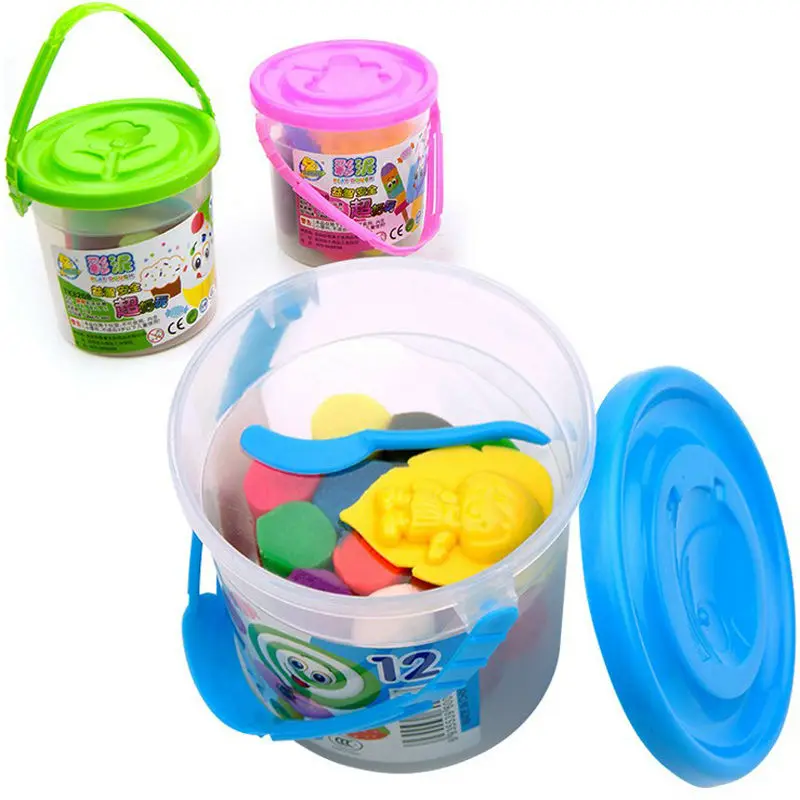 

12 color plus color mud mold dreamy scent small round safety plasticine toy drums playdough SZJUYI