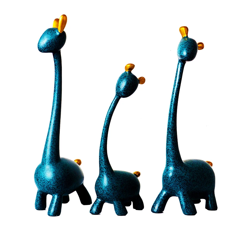  3pcs/set European Deer Family Style Home Decoration Crafts Lovely Elephant Parlor Bedroom Decoratio - 32834421309