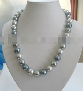 

02633 perfect round mix color south sea shell pearl necklace