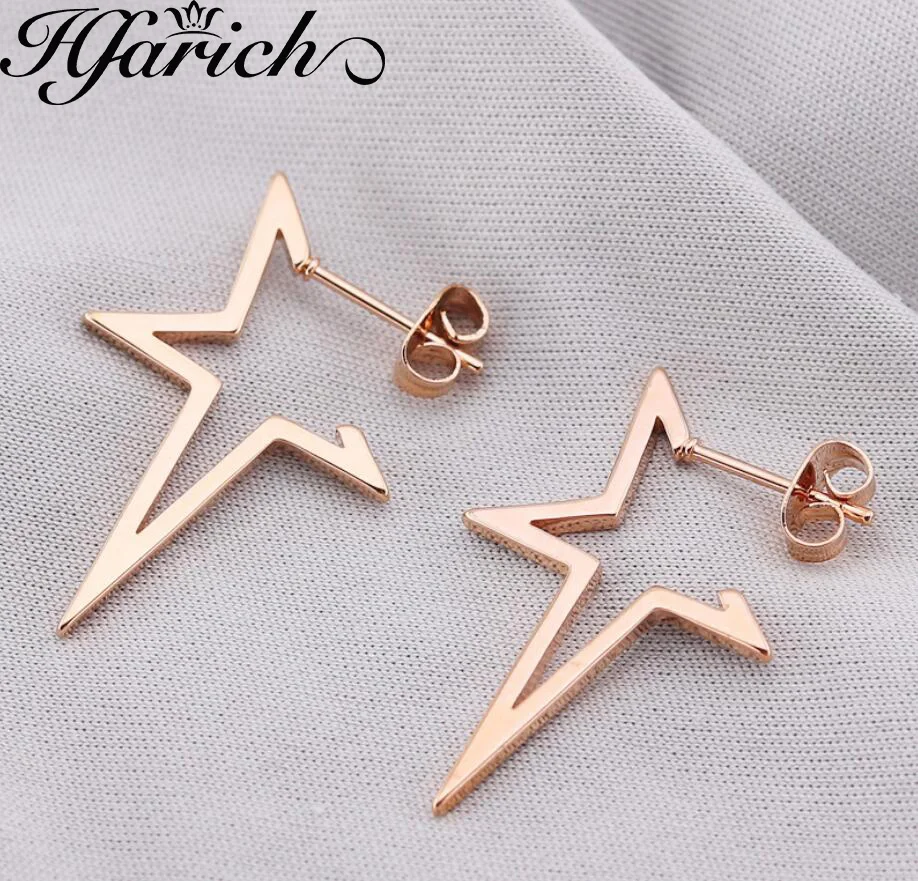 

Hfarich Simple Star Earrings Stainless Steel Geometric Stud Earring Women Fashion Earings Jewelry Wedding Party Gift Wholesale