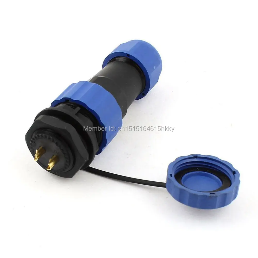

Waterproof Aviation Plug Socket SD20 20mm 2 Pin 2P Panel Mount Connector IP68
