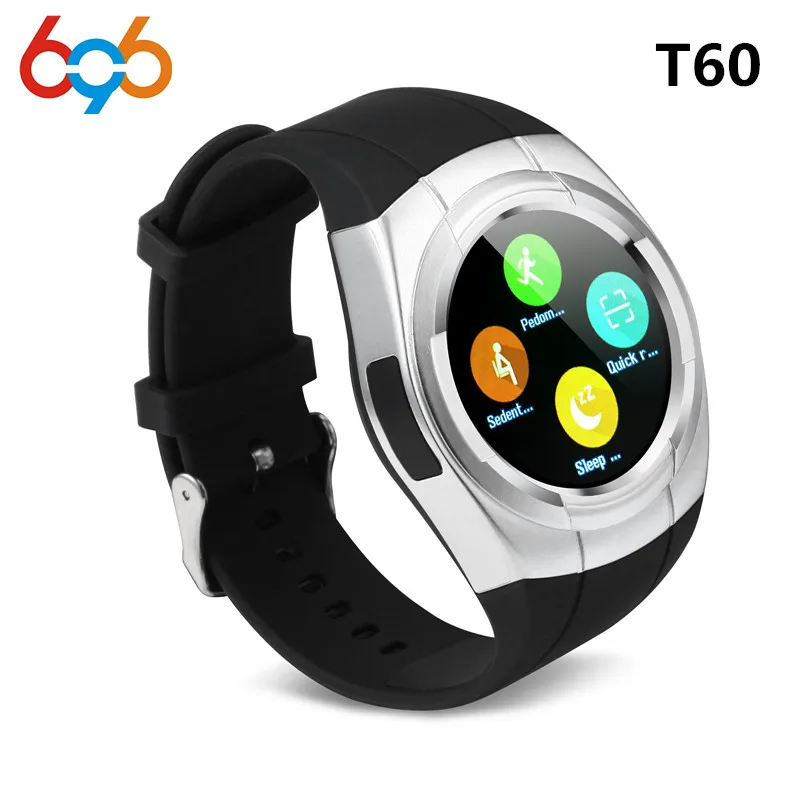 696 T60 Смарт-часы Круглый Nano SIM карты памяти с Whatsapp Facebook фитнес Бизнес Smartwatch для Android