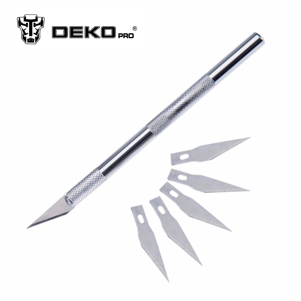 DEKOPRO Non Slip Metal Scalpel Knife Tools Kit Cutter Engraving Craft