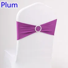Сливовый цвет распродажа стул створки с круглый пряжки для стульев спандекс группа лайкра створки галстук-бабочка Свадебные украшения