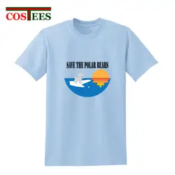 Элегантные футболки с изображением ледяного заката, моря, спасите полярного медведя, мужские футболки с глобальной потеплением