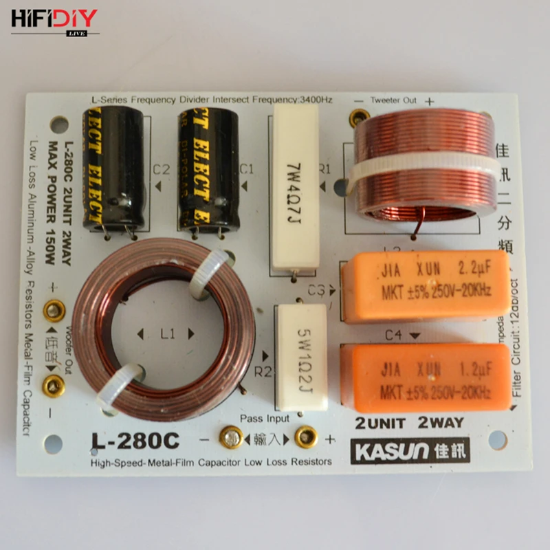 HIFIDIY L-280C 2Way 2 динамик(твитер+ бас) HiFi динамик s аудио кроссовер с делителем частоты фильтры