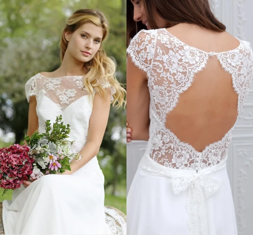 Simple Wedding Dresses with Short Sleeves