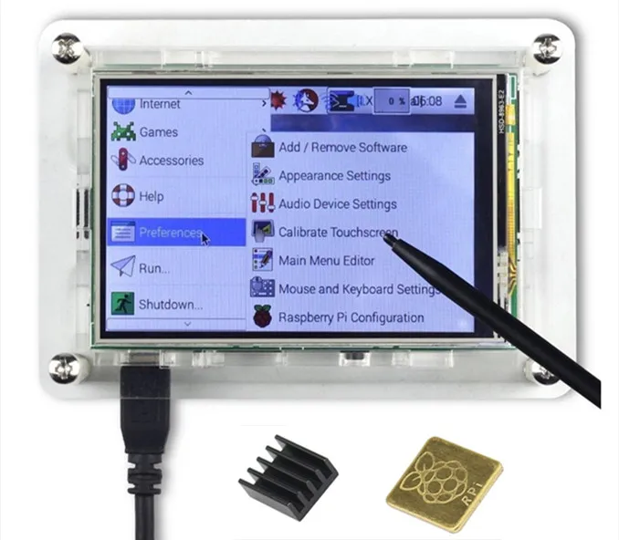 

New 3.5 inch LCD Touch Screen Display Monitor with Case Heatsink for Raspberry Pi 3 B+ 3B