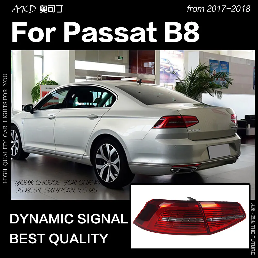 AKD автомобильный Стайлинг для VW Passat B8 задние фонари Passat светодиодный задний фонарь светодиодный DRL Dynami сигнал тормоза заднего хода авто аксессуары