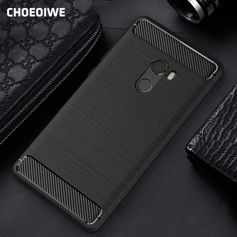cheap CHOEOIWE Fashion Fitted Case for Xiaomi Mix 2 Mi 5X A1 6 5C 5 5S 6X Plus Armor Carbon Fiber Cases Soft Cover Redmi 4X 4 Pro 4A